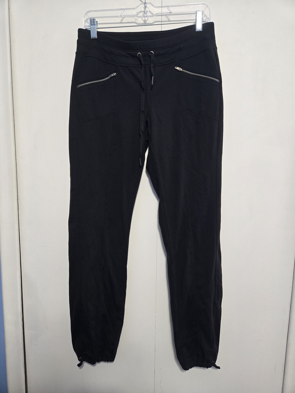 Athleta‎ Black Jogger Pants Women's Small Drawstring Zip Pocket Athleisure